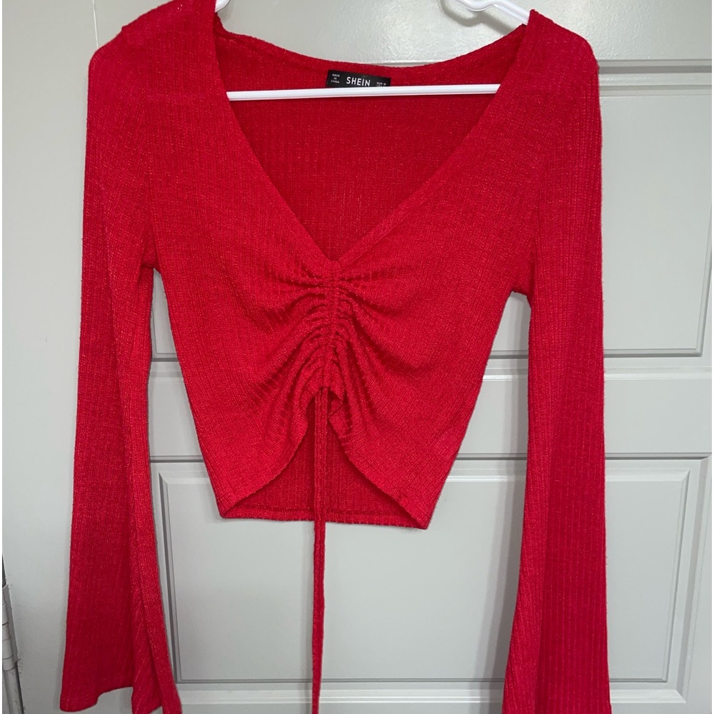 Red wide arm sweater